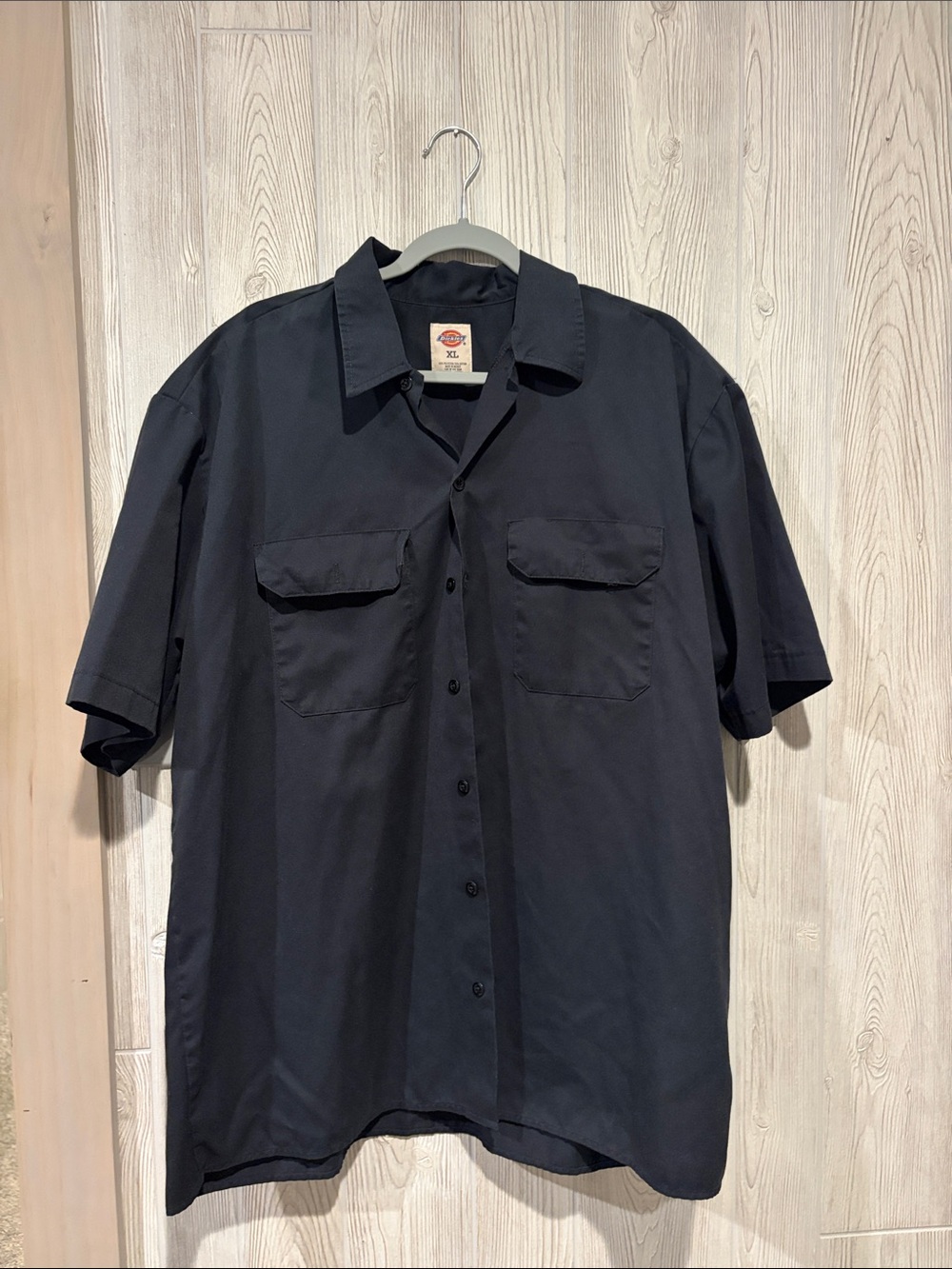 Dickies Black Short-Sleeve Button-Down Work Shirt